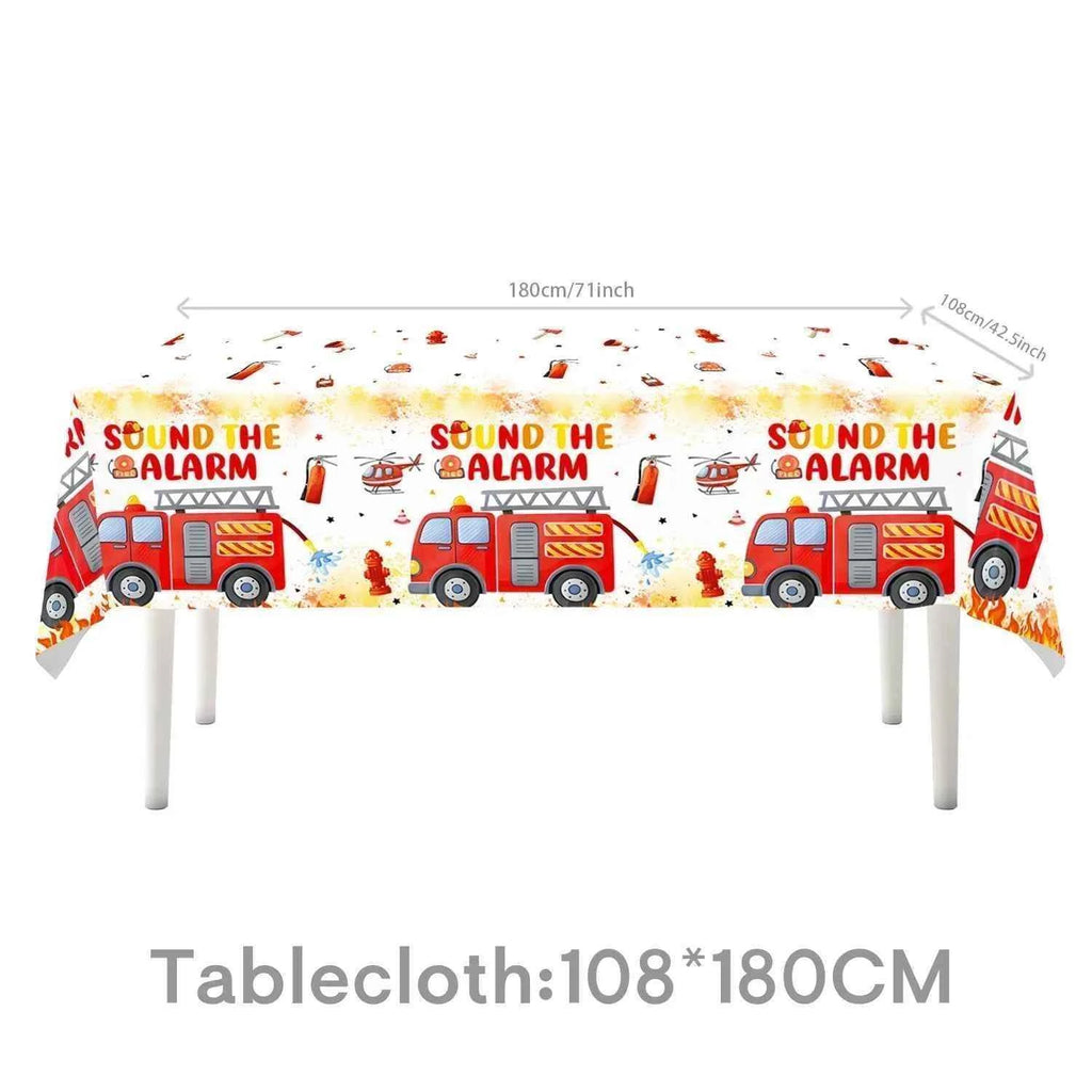 Fireman Birthday Party Supplies Firefighter Helmet Fire Hydrant Straws Cups with Lids Extinguisher Squirt Toys Fire Favors