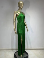 Double-Layer Fringe Bandage Ankle-Length Evening Gown & Gala Dress