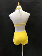 Female Jazz Dance Team Costume Black Yellow Bikini Tailcoat 3 Pieces Set Women Singer Nightclub Sexy Stage Wear Cosplay Outfits