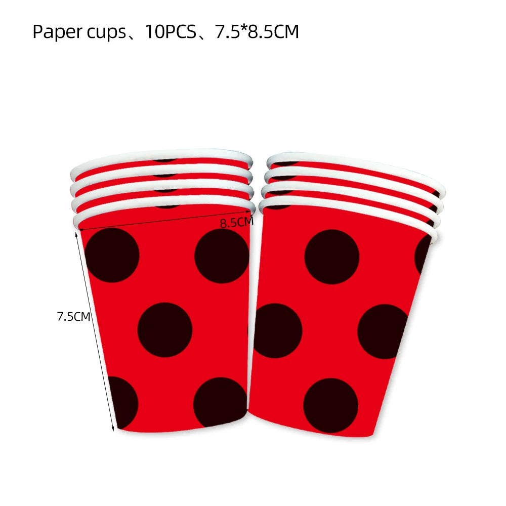 Ladybug Tablecover Party Pack Red Black Polka Dots Tablecloth 54 x 87 Inch Ladybug Party Western Themed Party Birthday Party - Big Tim's Magic Emporium
