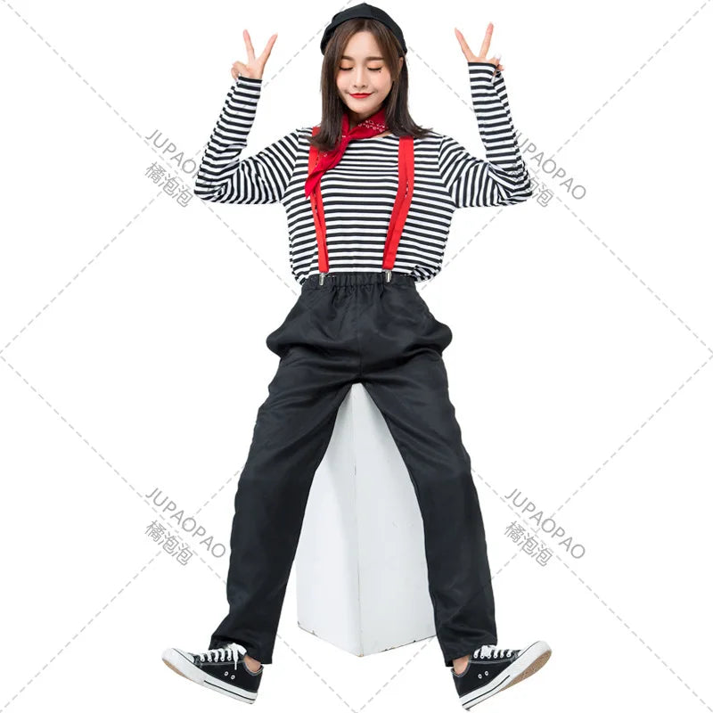 Mime Actors, Couples, Clown Costumes, Men and Women's Game Costumes, Japanese Halloween Comical Performance Costumes, JUPAOPAO - Big Tim's Magic Emporium