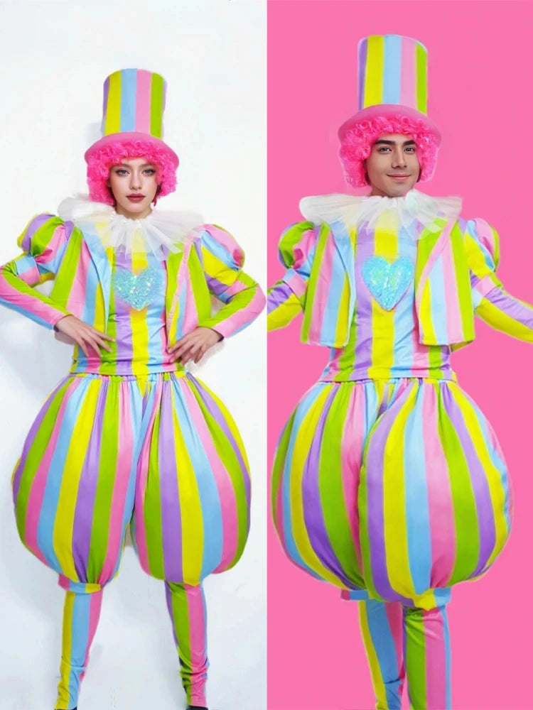Clown Cosplay Costume Carnival Team Tour Performance Clothes Carnival Party Amusement Park Carnival Costume Dancer Stage Costume - Big Tim's Magic Emporium