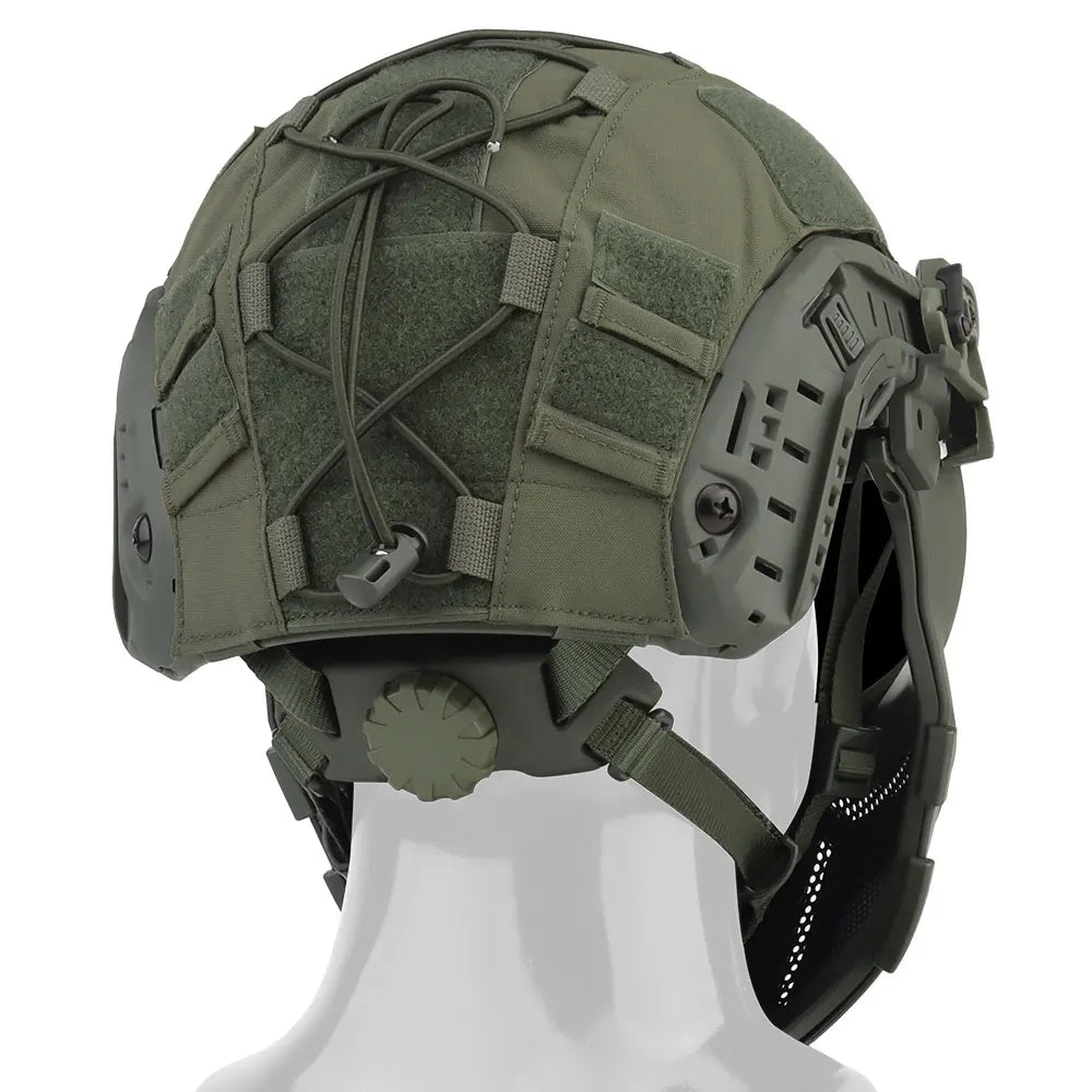 Tactical FAST Helmet Half Face Mask With Flip Goggles Black/Clear 2Pcs Lenses for Hunting Airsoft CS Game Paintball Mask Gear - Big Tim's Magic Emporium