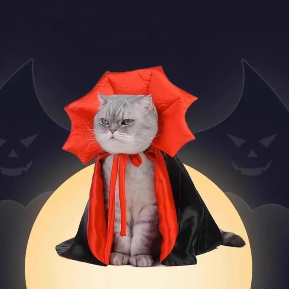 Stand-collar Halloween Pet Costume Comfortable Easy To Wear Cat Cosplay Cloak Pet Supplies Adjustable Dogs Knight Cape Animal