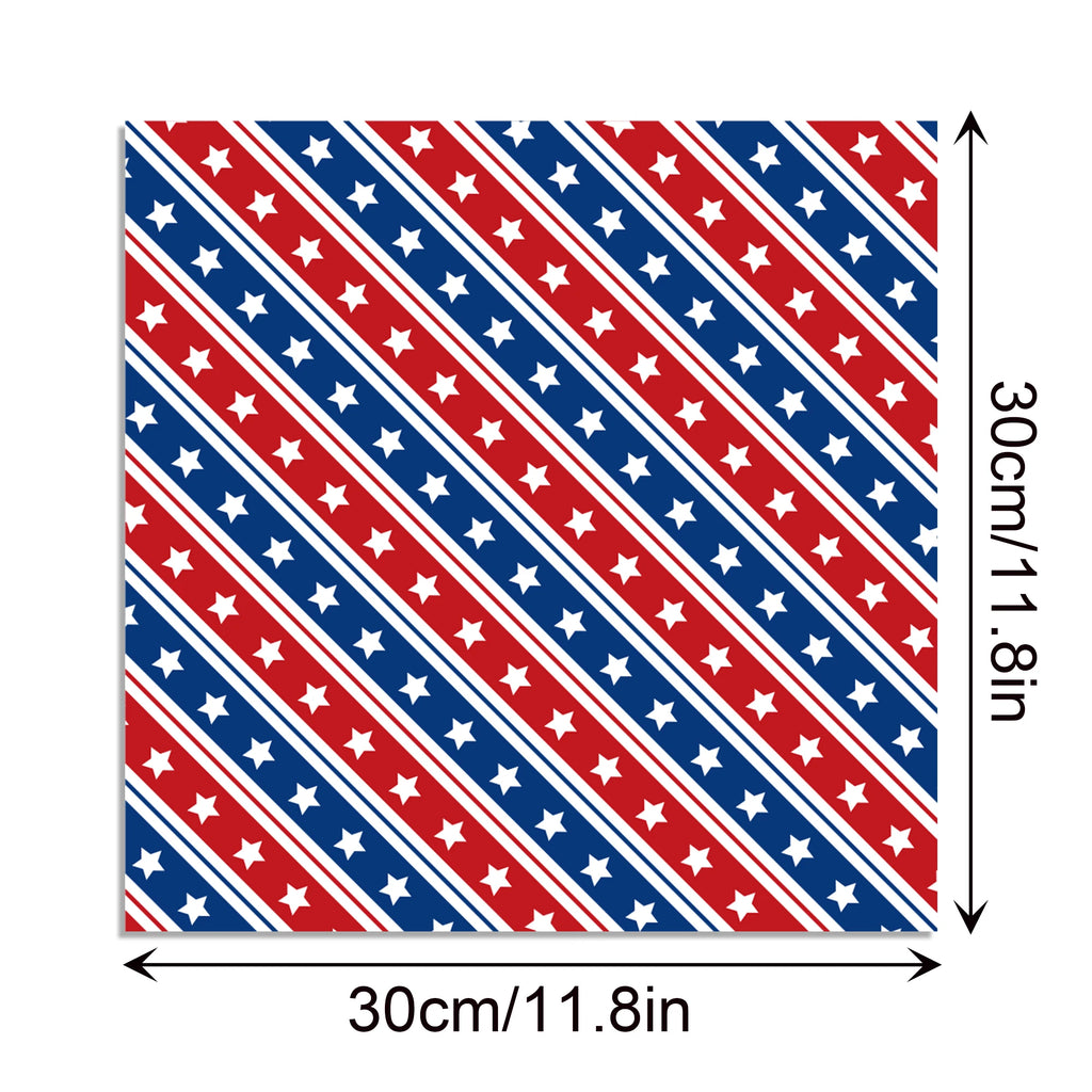 Blue USA July 4th Day Handbook Background DIY Scrapbook Paper and Washi Tape Material Background DIY Origami Decorative Paper