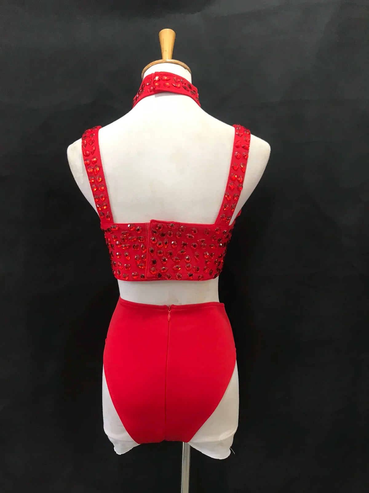 Sexy DJ Nightclub Pole Dance Costume Rhinestone Bikini Rave Outfit Party Show Stage Wear Dancer Team Performance Clothes