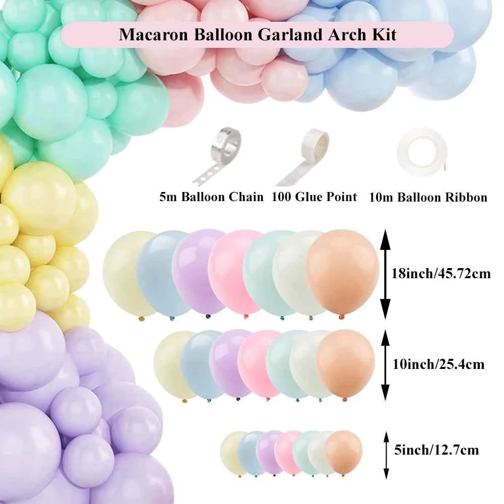 Macaron Party Balloon Set Pink Blue Yellow Colorful Air Ball Baby Shower Children's Birthday Wedding Anniversary Birthday Decor