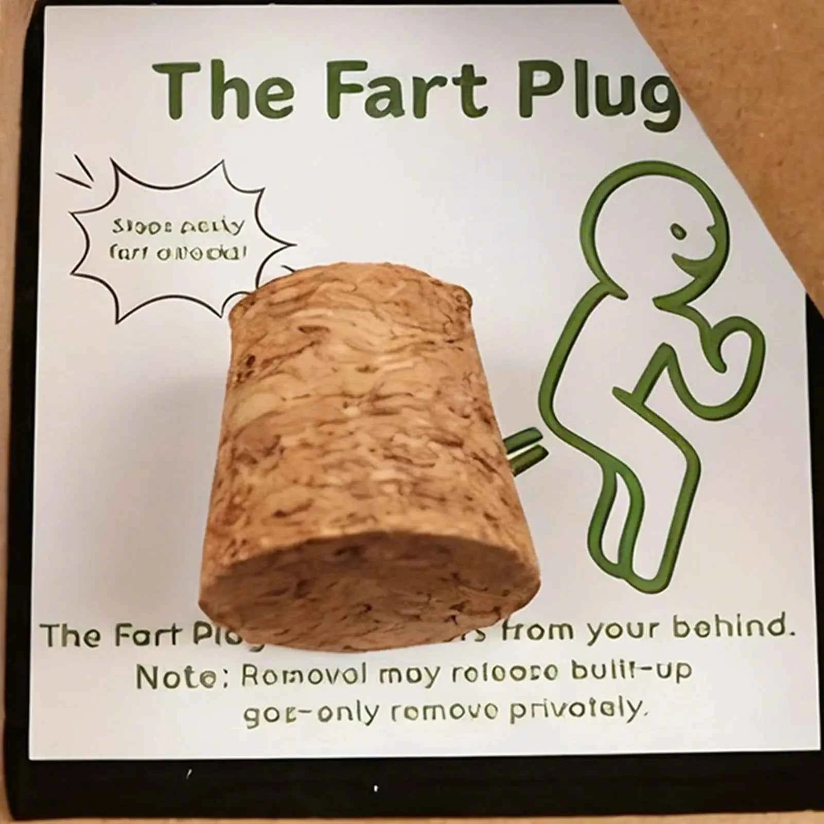 Prank Stuff Hilarious Fart Plug Toys with Card Prank Toys with Storage Box Cartoon-Designed with Humorous Quotes and Jokes