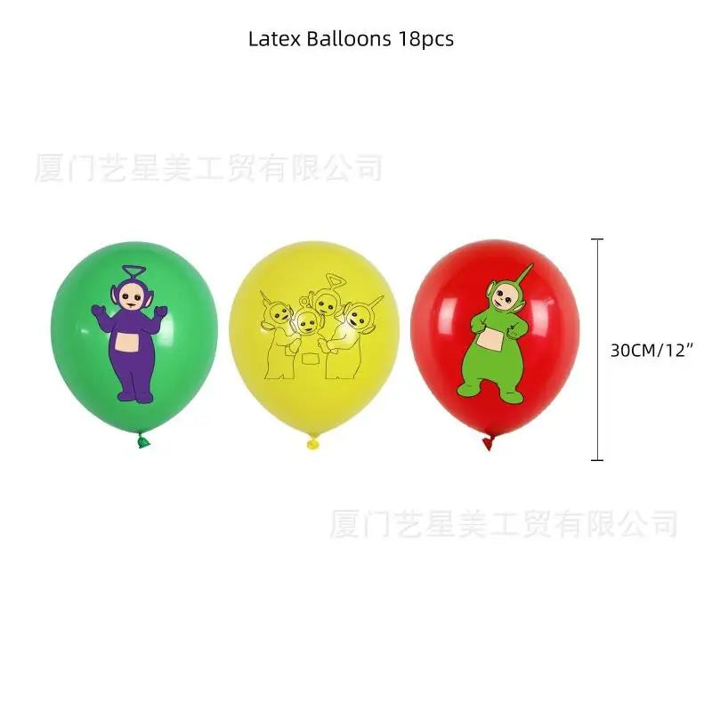 Teletubbies Cartoon Anime Peripheral Birthday Party Balloon Flag Pulling Cute Theme Party Decoration Kids Partys Supplies Gift - Big Tim's Magic Emporium