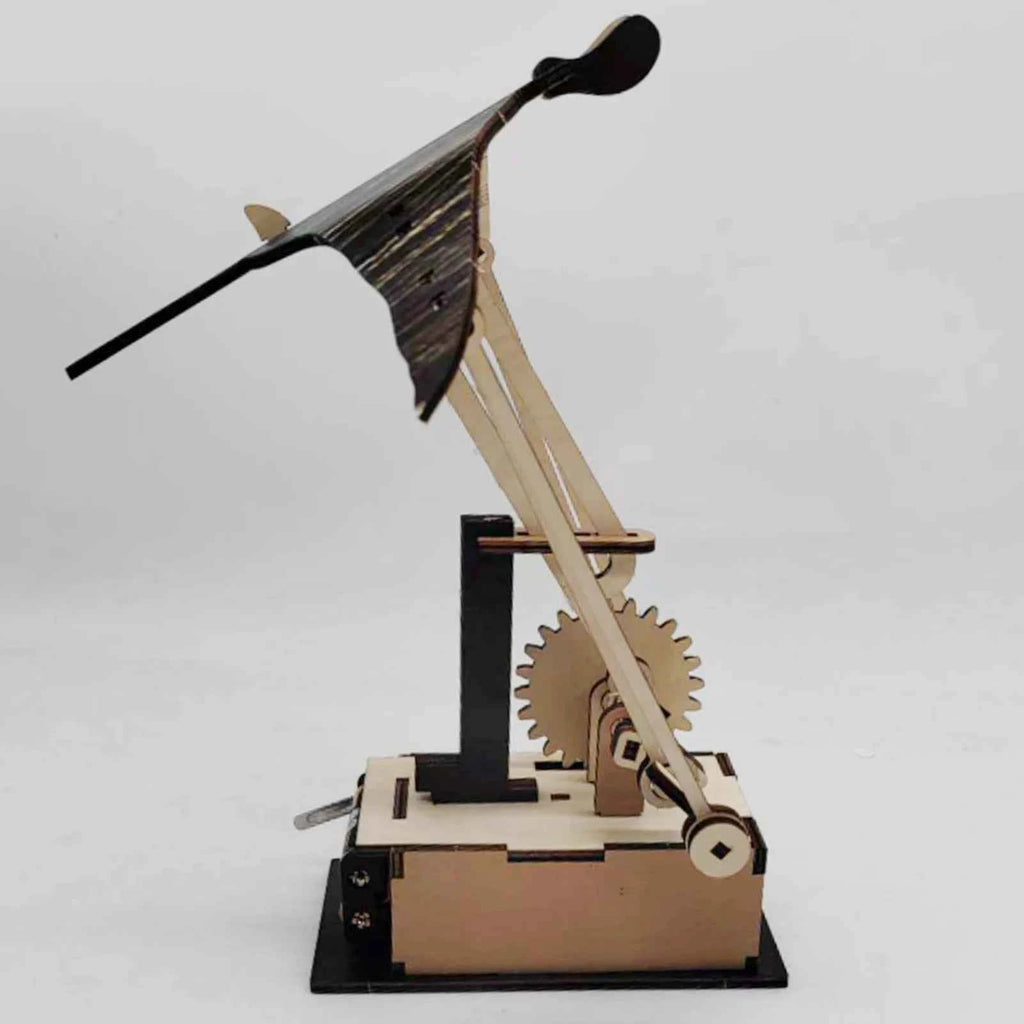 Artisan Wooden Manta Ray Automaton Handcrafted Mechanical Ocean Animal Ornaments Hand-Cranked Kinetices DIY Puzzle Decoration