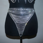 Dazzling Crystal Tassel Bra Chain & Thong Bikini Body Jewelry Set