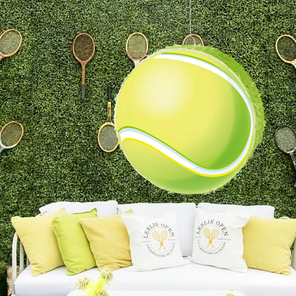 1Set Sports Tennis Theme Pinata Bundle with Blindfold Stick for Kids Birthday Baby Shower School Game Party Decoration
