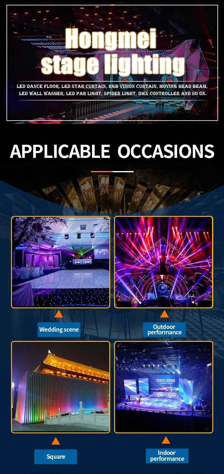 Stage Backdrop LED Blue&White 3x4meter Star Curtain for Wedding Stage Show Background