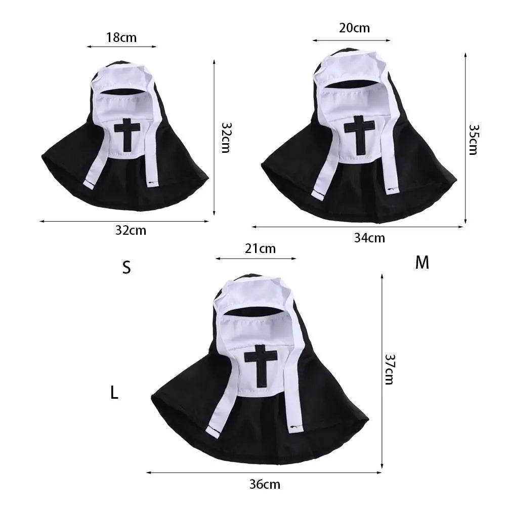 Cat Puppy Pet Nun Cloak Role Play Soft Pet Cat Halloween Costumes Black/white Breathable Cat Cosplay Costume Sets Cosplay Dress