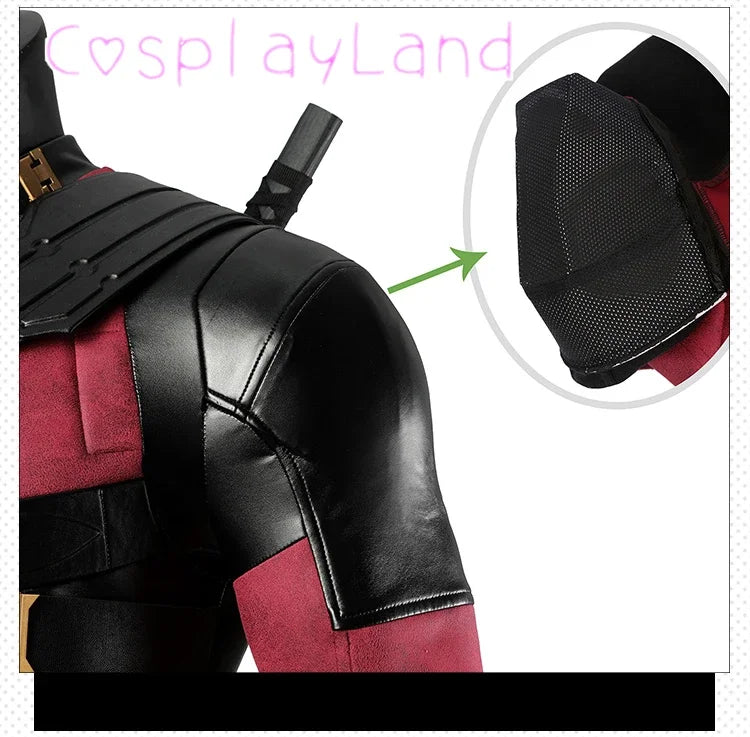 New Arrival DP3 Mr. Pool Cosplay Costume Hero Complete Clothes Red Leather Men Jumpsuit Halloween Carnival Christmas Outfit - Big Tim's Magic Emporium