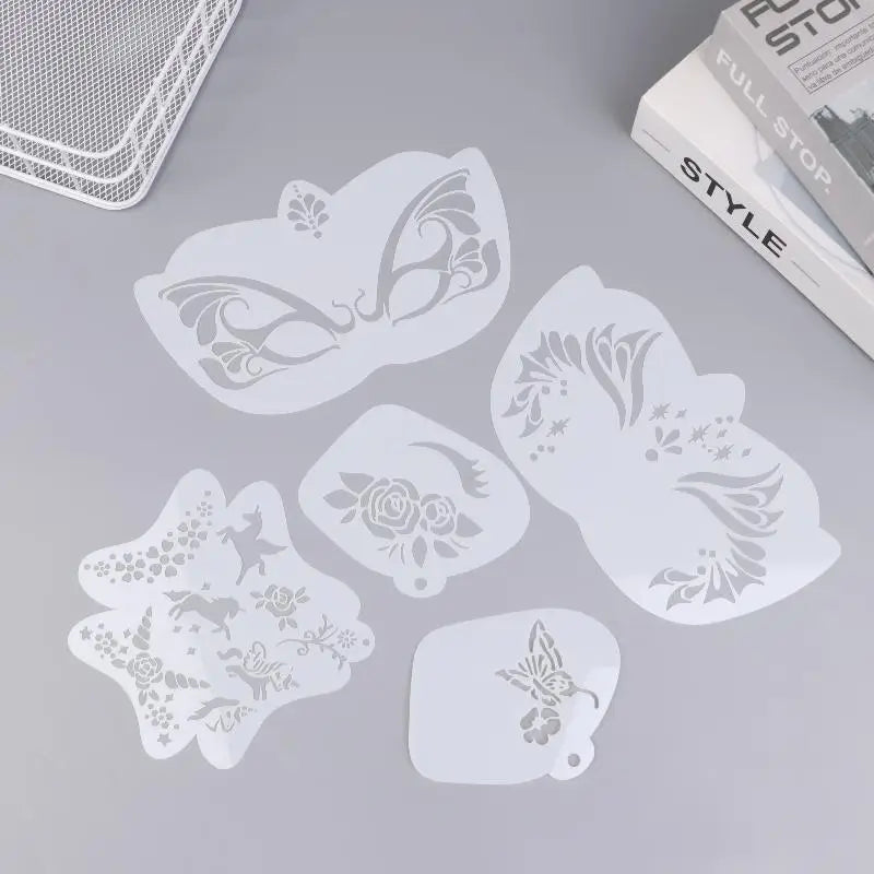 Face Paint Stencils Professional Body Art Paint Stencils Reusable For Adults Kids Easily Use Templates For Parties Makeup Tools