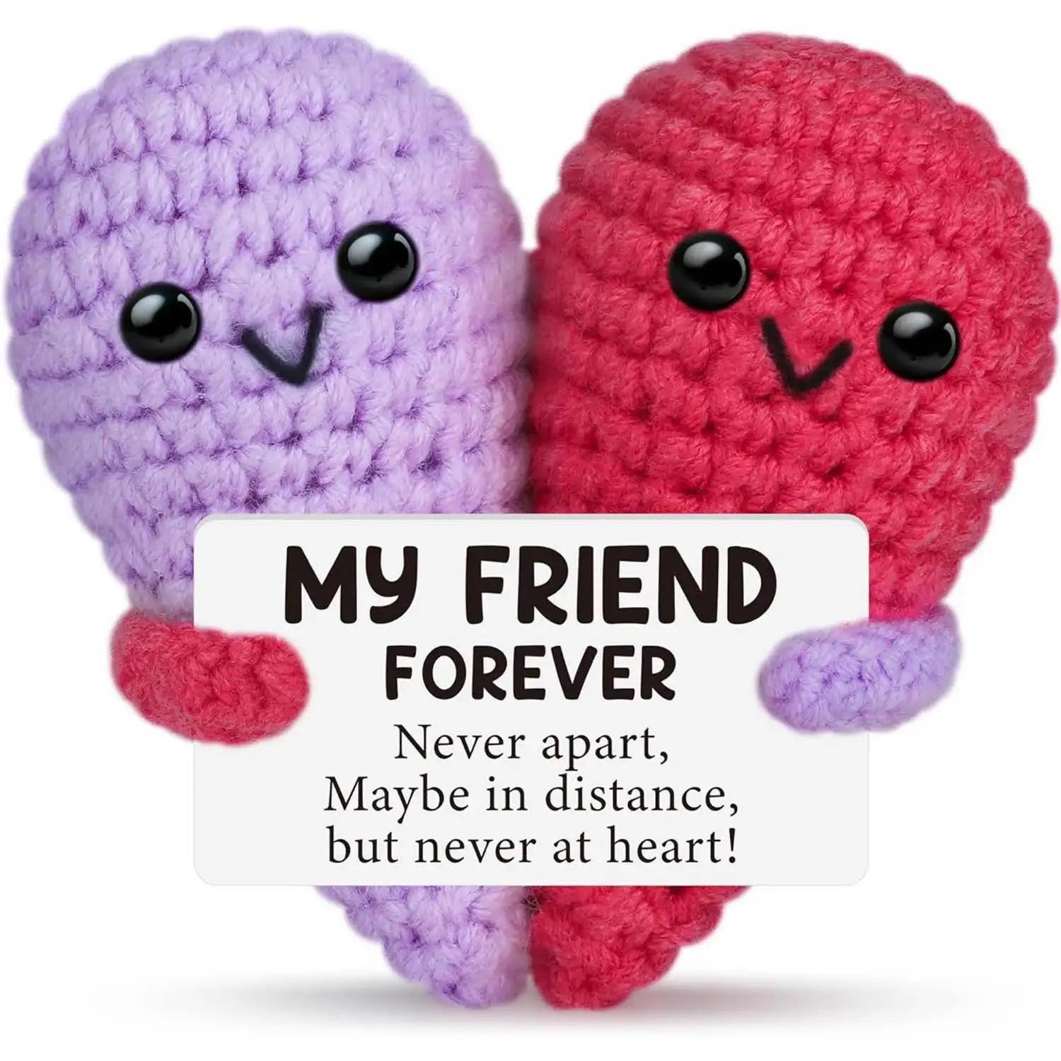 Funny Crochet Gifts for Forever Best Friend Birthday Gifts Decoration Cute Handmade Knitted with Card Emotional Friend Support - Big Tim's Magic Emporium