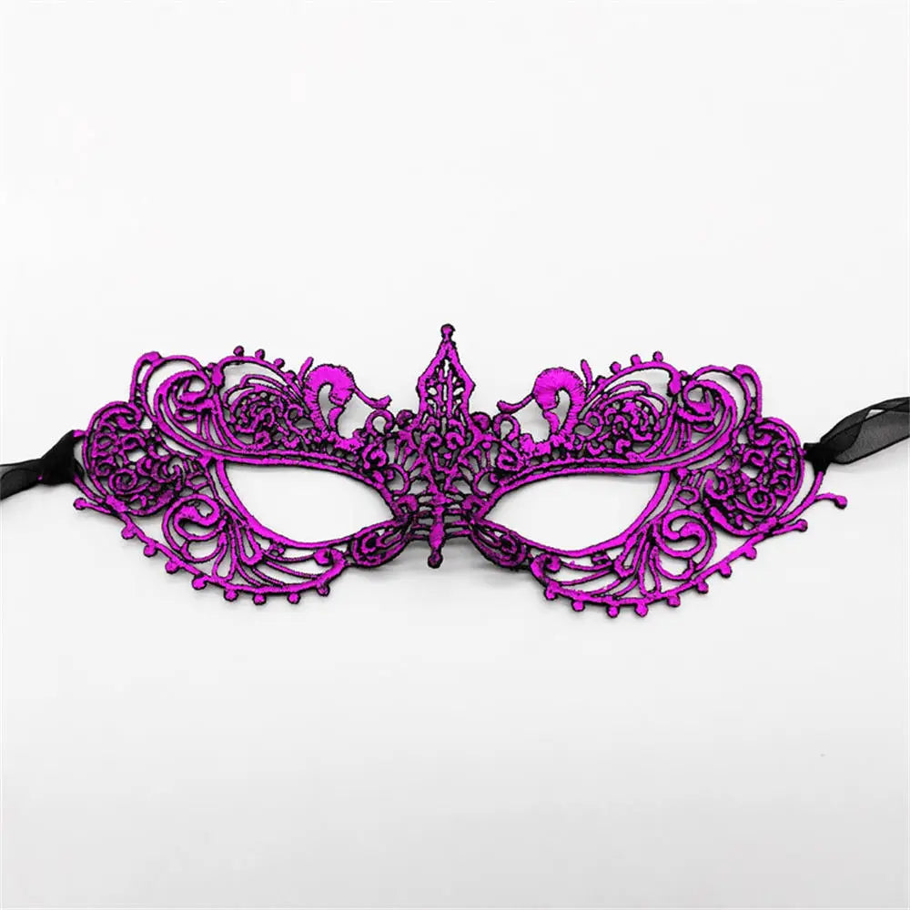 Makeup Ball Hollow Lace Face Mask With Ribbon Princess Masquerad Cosplay Prom Props Costume Female Sexy Diamonds Eye Mask