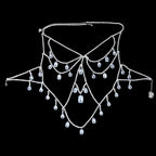 Oversized Glass Crystal Chest Chain Lingerie Vest Drag Queen Stage Body Jewelry