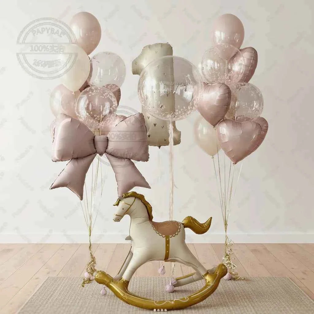 27pcs Large Trojan Deco Balloons with Pink Bows Suitable for Wedding Decoration Birthdays and Pink Themed Parties Decor Supplies