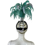 The Stardust Dionysia – Mint Green Feather Carnival & Masque Ball Headdress