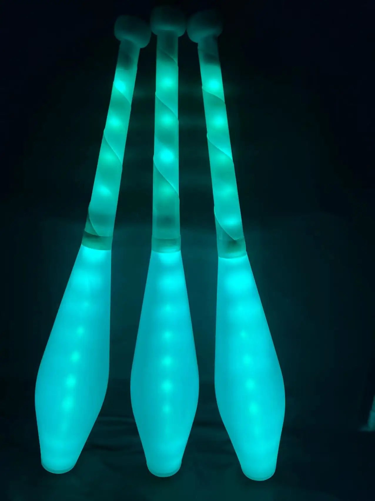 PEHHAH Multi-Color LED Light Up Juggling Club Glowing Clubs for Juggling at Night with Charger and Remote Set of 3