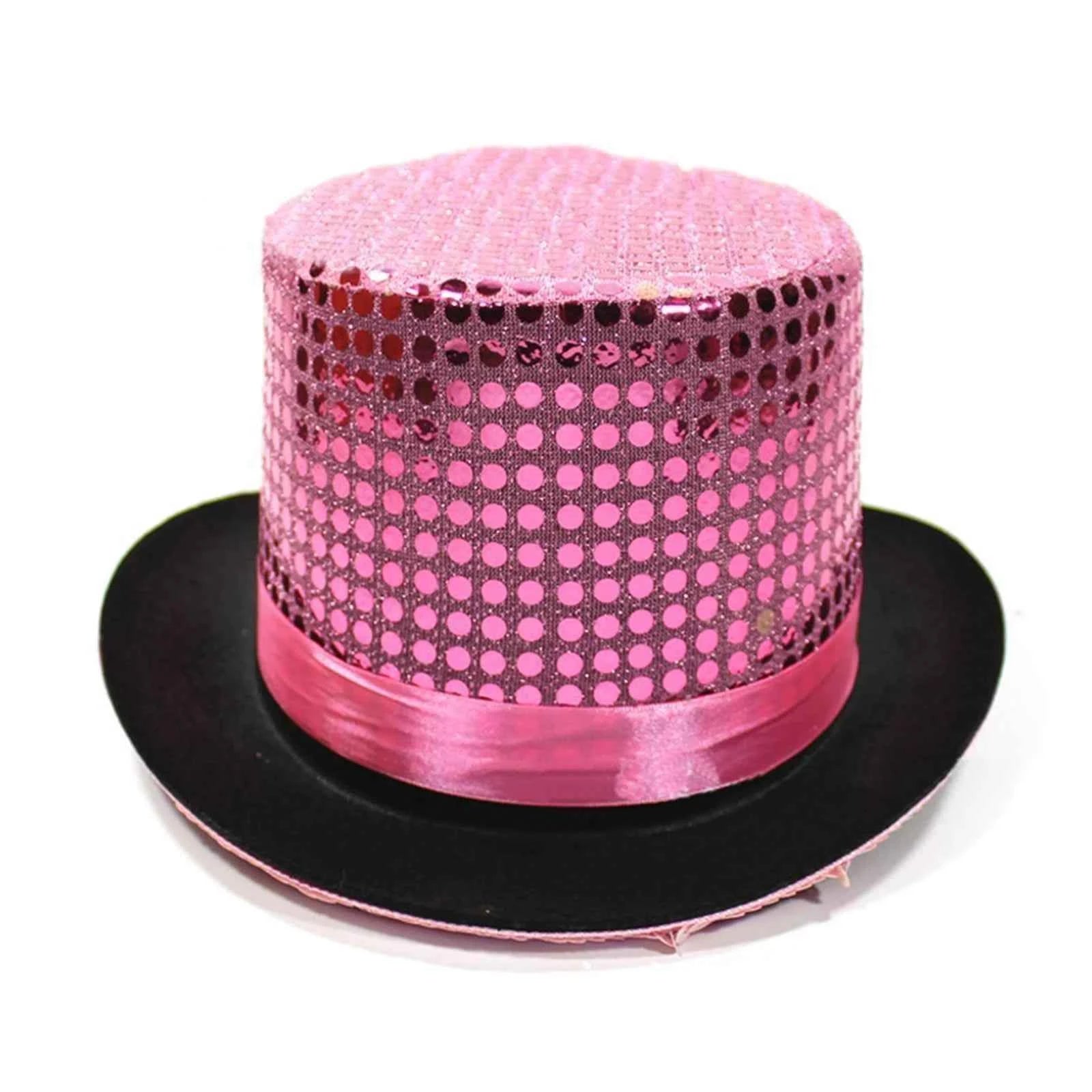 Magician Top Hat Jazz Sparkling Mirror Hat Male And Female Comedians Performing Hats Stage Lighting Focusing Hat