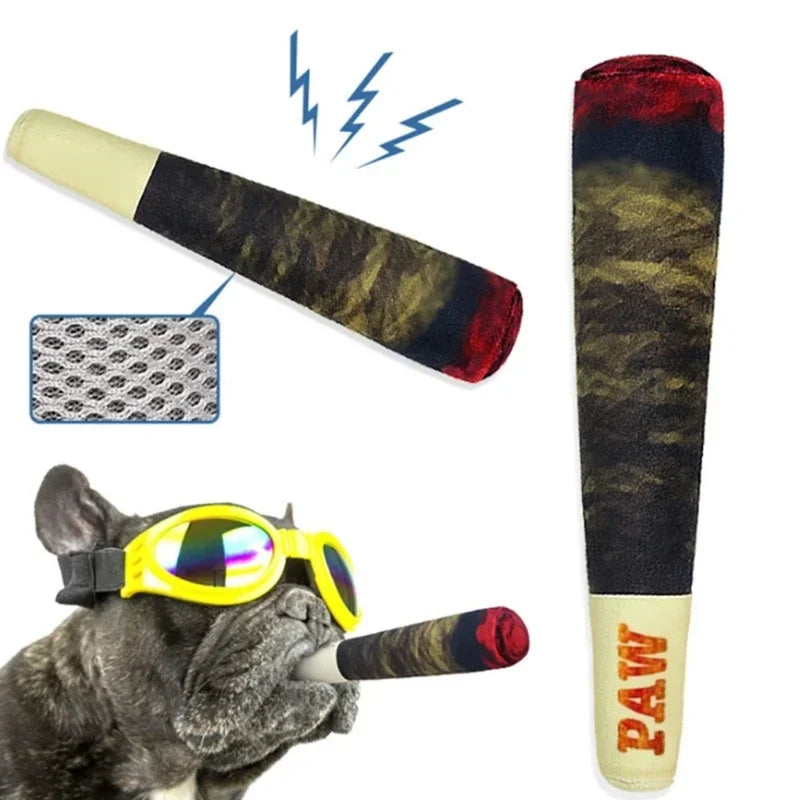 Funny Interactive Dog Toys Cigar Design Plush Squeaky Pet Toys Grinding Teeth Creative Chew Cool Stuffed Gifts for Dog Birthday - Big Tim's Magic Emporium