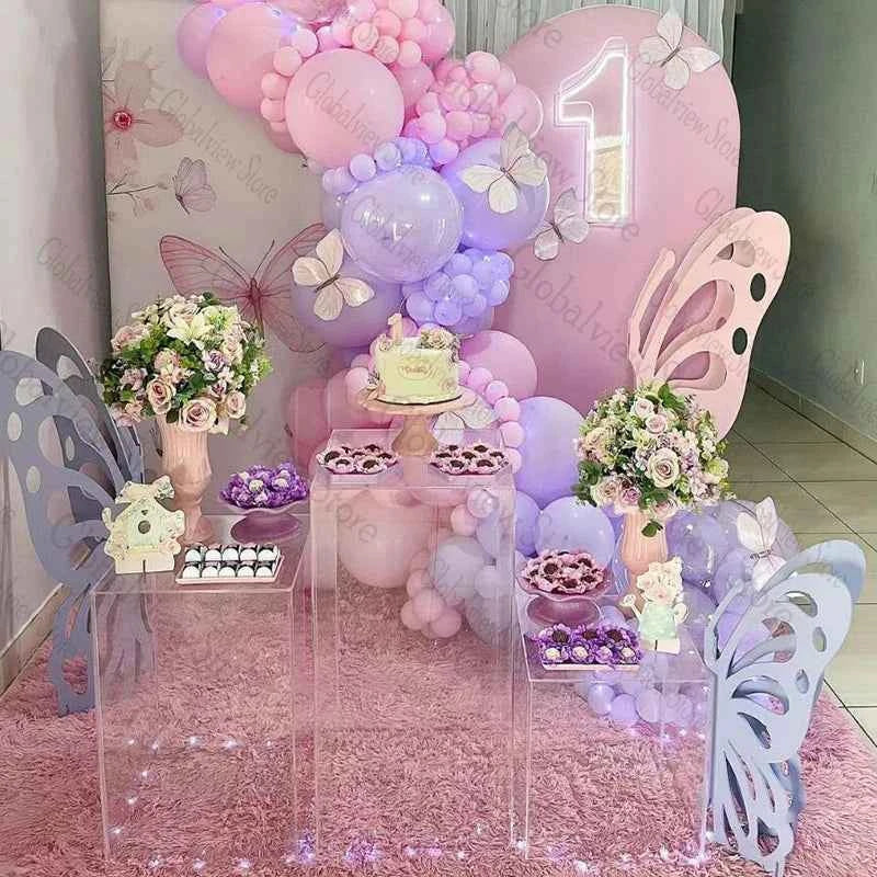 Purple Pink Butterfly Cutouts Hollow DIY Butterflies Decoration Baby Shower 1st Birthday Party Decor Supplies Girls Cut Out