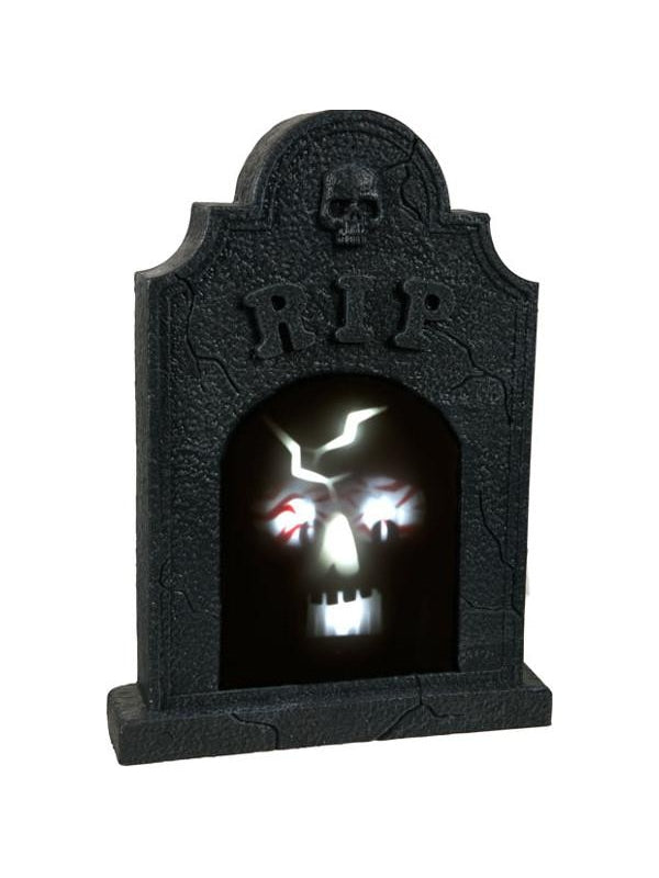 Sound Activated Illuminated Skull Tombstone by Masquerade