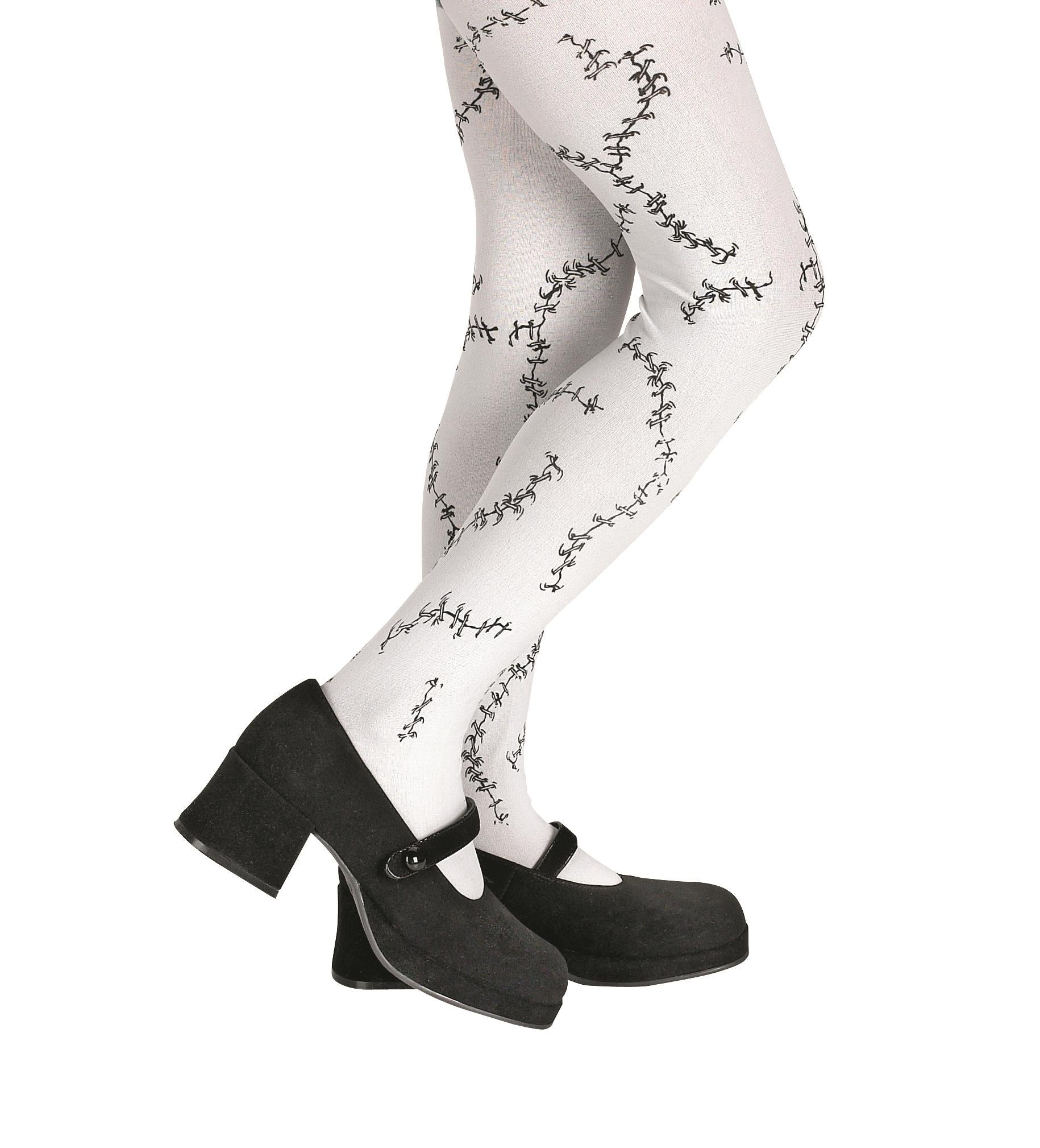 D/ceptions 2: White Stitched Look Child Pantyhose by HalloweenStore.com