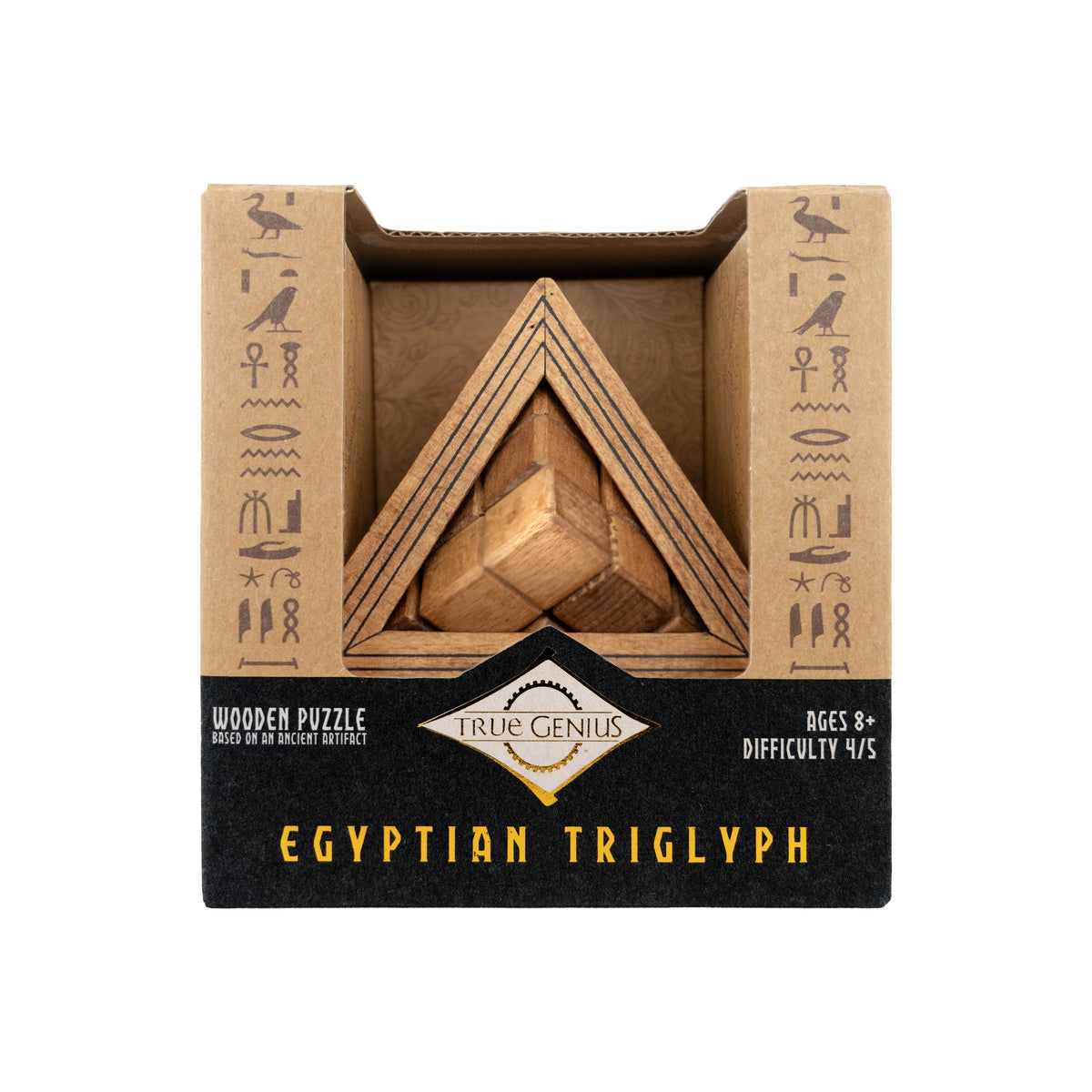 Egyptian Triglyph - Wooden Pyramid Brainteaser by Project Genius