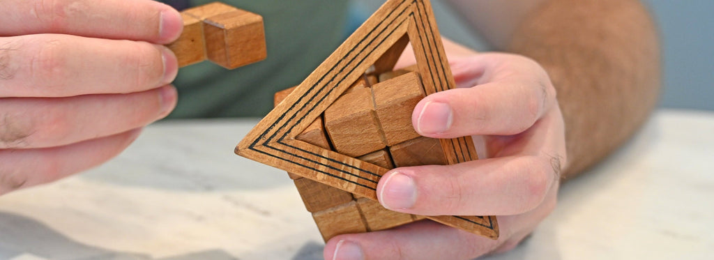Egyptian Triglyph - Wooden Pyramid Brainteaser by Project Genius