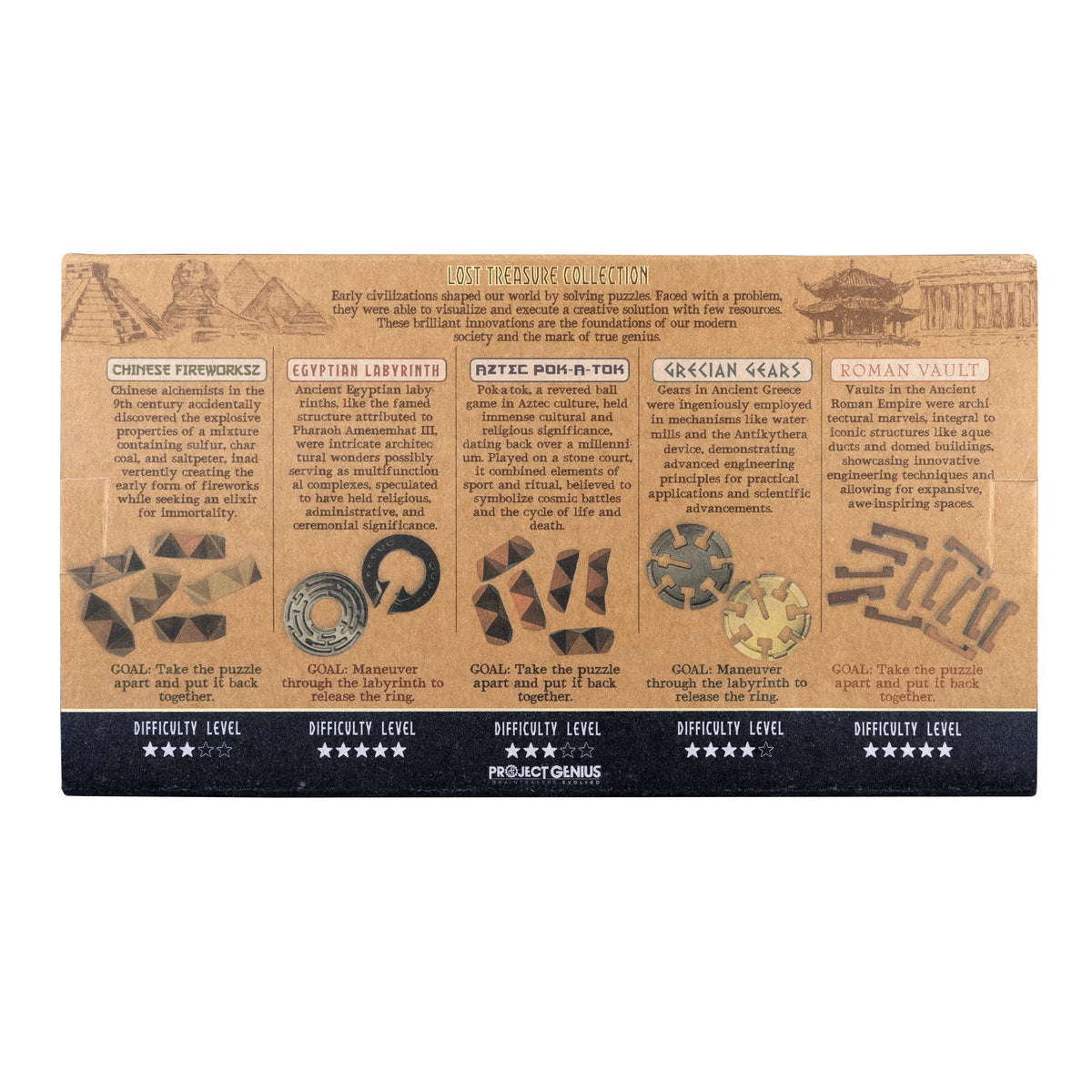 Lost Treasure Collection - 5-Pack of Brainteasers by Project Genius