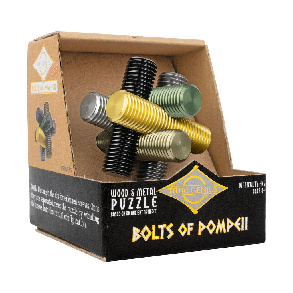 Bolts of Pompeii – Interlocking Metal Burr Puzzle by Project Genius
