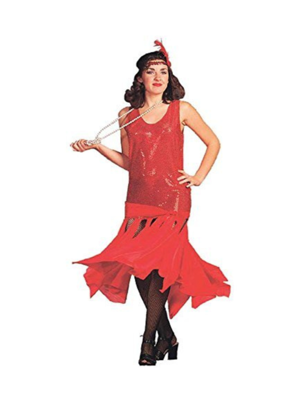 Adult Red 20s Scarf Flapper Costume by Masquerade