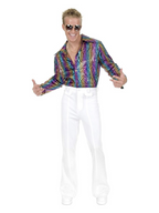 Adult Men's Multi Glitter Disco Shirt by Masquerade