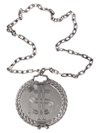 Big Bling Medallion on Chain Costume Accessory by Masquerade