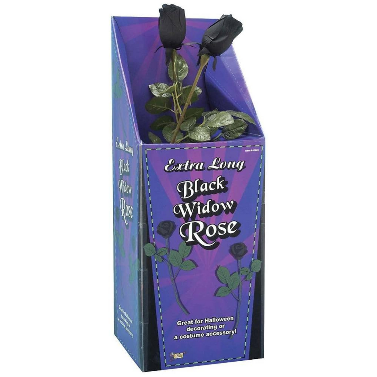 Extra Long Black Widow Rose by Masquerade