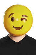 Wink Smiley Face Emoticon Emoji Adult Mask by HalloweenStore.com