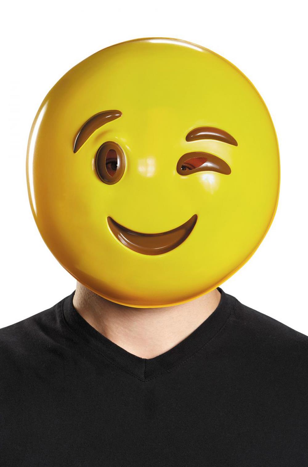 Wink Smiley Face Emoticon Emoji Adult Mask by HalloweenStore.com