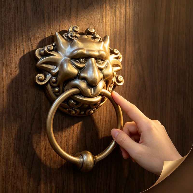 [Dragon Door Knocker] Vintage Dragon Head Door Knocker - 2pcs Resin Door Hanger, Durable Fierce Dragon Doorknob, Classic Wall Mounted Door Latch for Home Decor