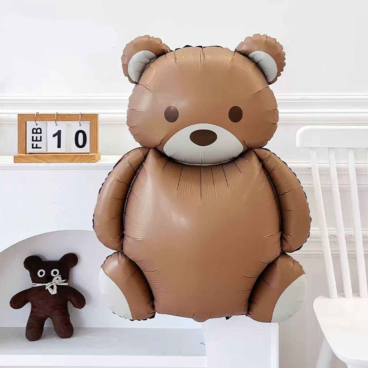 12pcs Brown Aluminum Foil Teddy Bear Balloons - Cute Poseable Design, No Electricity Needed for Birthdays, Weddings, Anniversaries, Graduation & Summer Party Decorations, Balloon Decorations, Birthday Decor, Playful Design, Versatile Decor Item