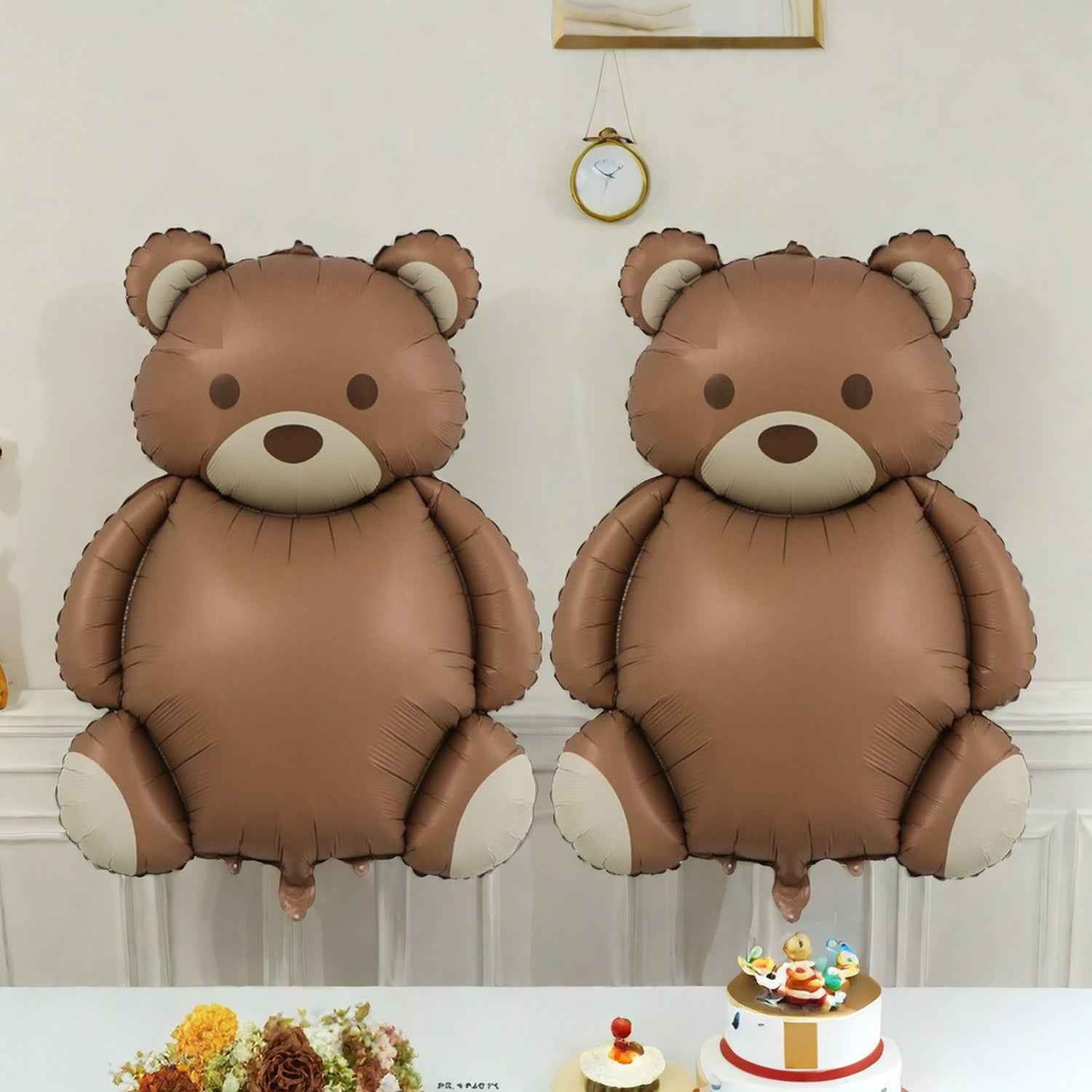 12pcs Brown Aluminum Foil Teddy Bear Balloons - Cute Poseable Design, No Electricity Needed for Birthdays, Weddings, Anniversaries, Graduation & Summer Party Decorations, Balloon Decorations, Birthday Decor, Playful Design, Versatile Decor Item