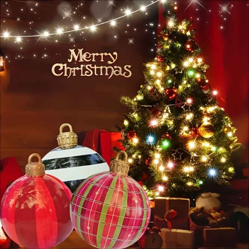1pc PVC Inflatable Ball, 24-Inch Large Outdoor Fun Festive Atmosphere Printed Inflatable Decoration Ball