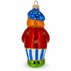 Circus Clown Holding Flowers Glass Christmas Ornament by BestPysanky