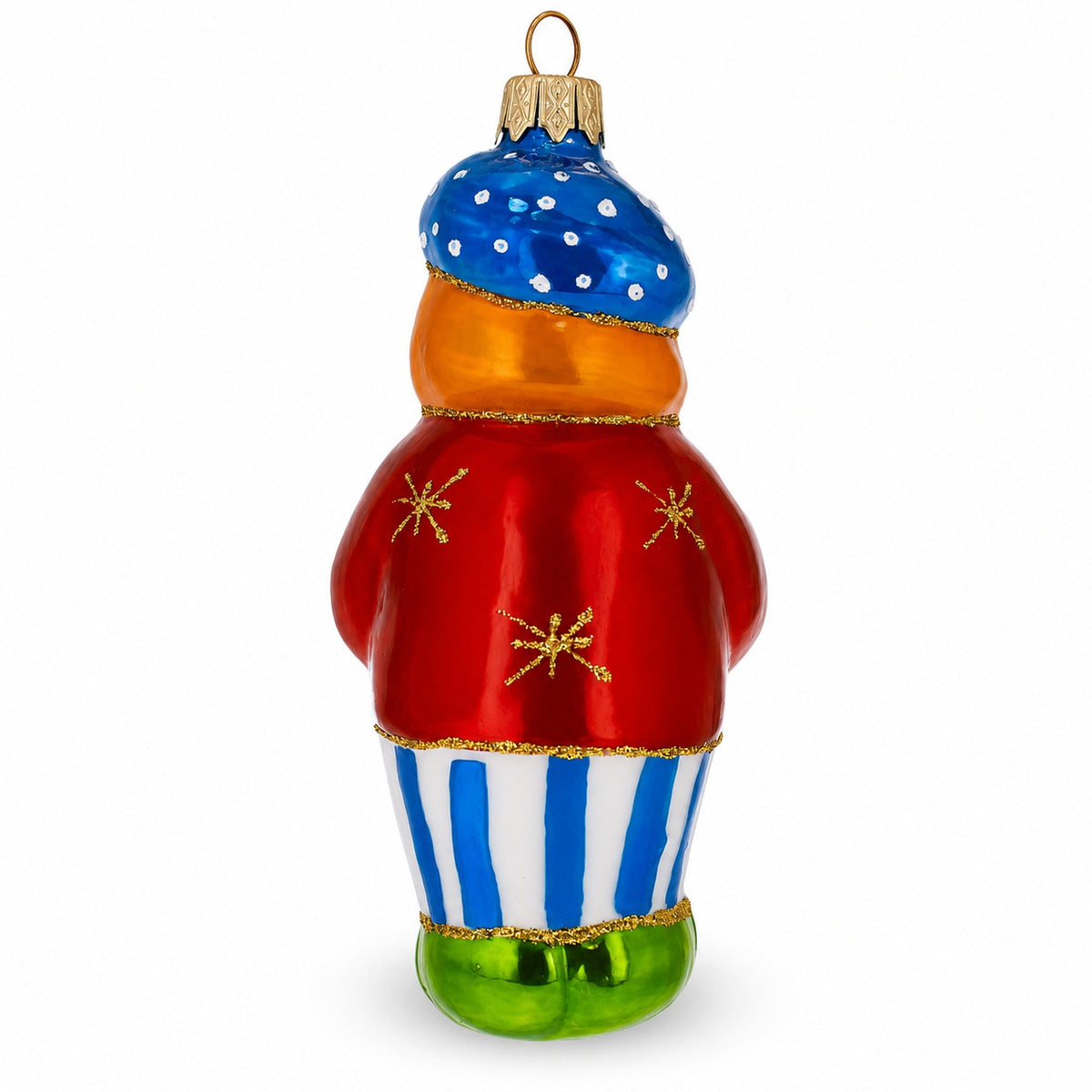 Circus Clown Holding Flowers Glass Christmas Ornament by BestPysanky