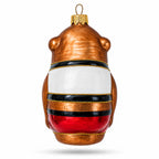 Circus Monkey in Red Shorts and Detailed Vest Glass Christmas Ornament by BestPysanky