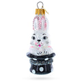 Rabbit In Magician Hat Glass Christmas Ornament - Big Tim's Magic Emporium