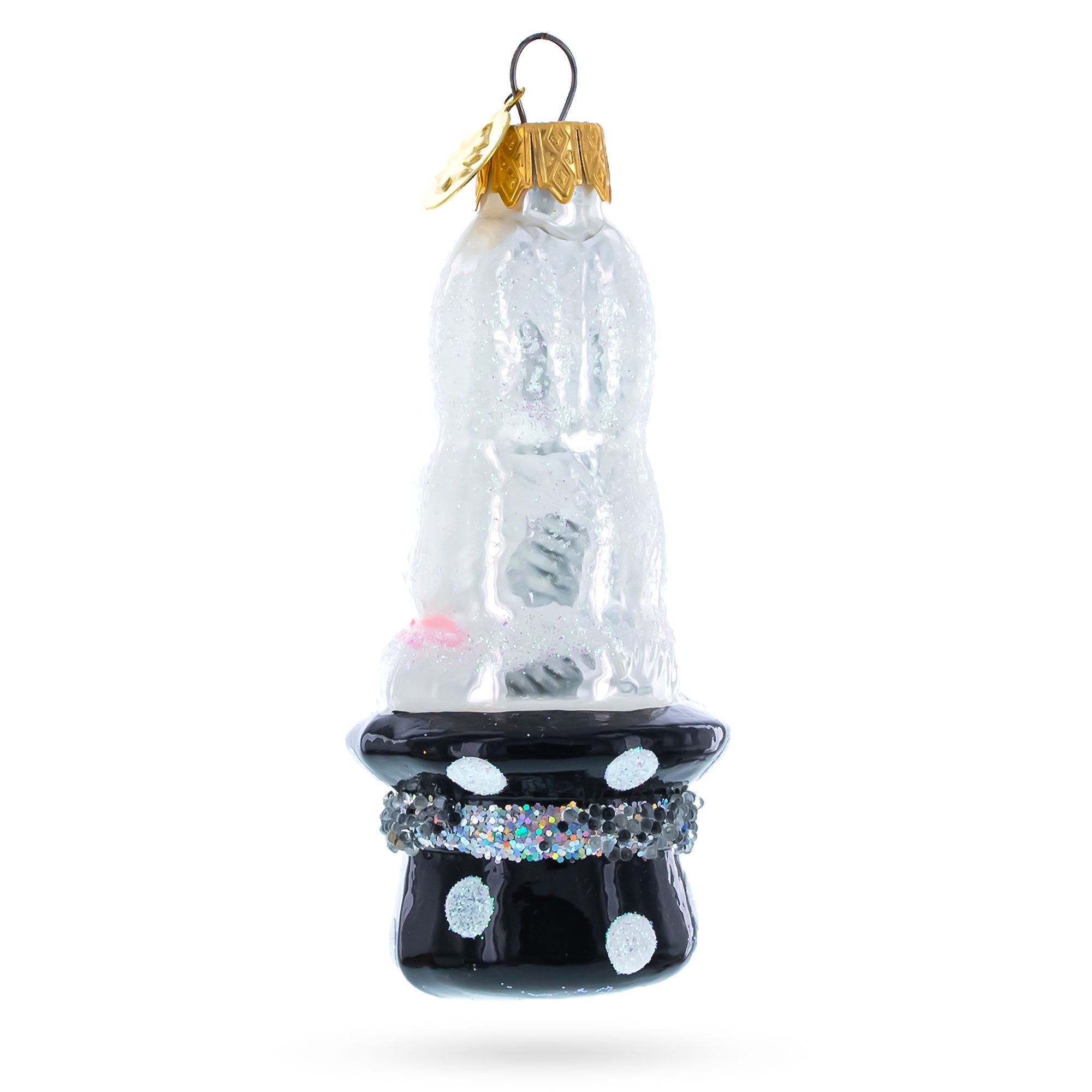 Rabbit In Magician Hat Glass Christmas Ornament - Big Tim's Magic Emporium
